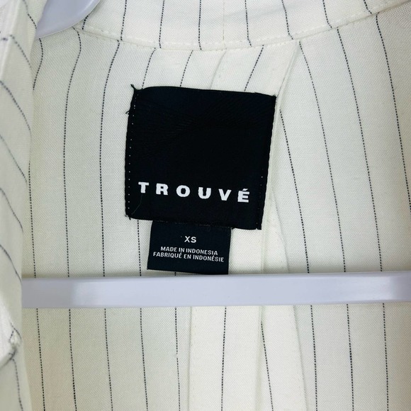 Trouvé Ivory Stripe Jacket Blazer Professional Career Wear Women’s Size XS - Picture 5 of 6